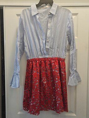 Cutest dress, shirt top and overly red lace on bottom